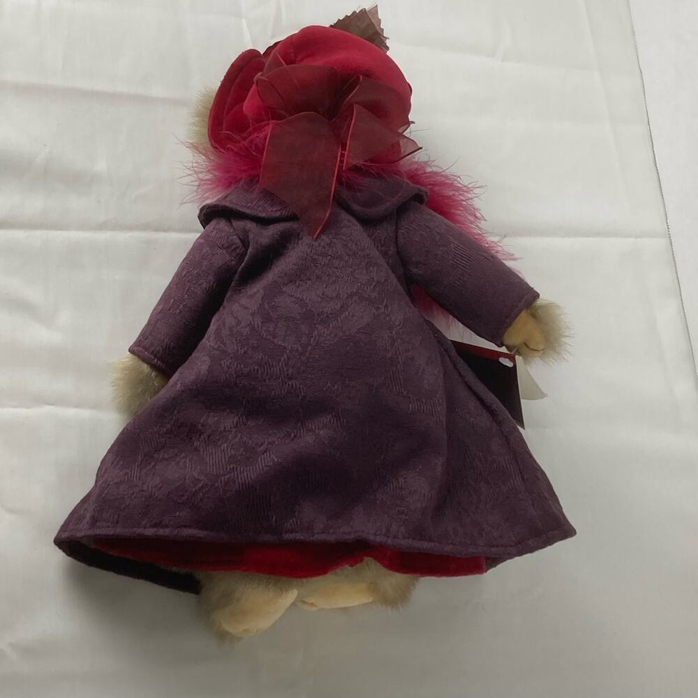 Bearington Collection Queen Fedora Teddy Bear Rose Hat Feather Boa Glasses 2003 - Picture 3 of 8